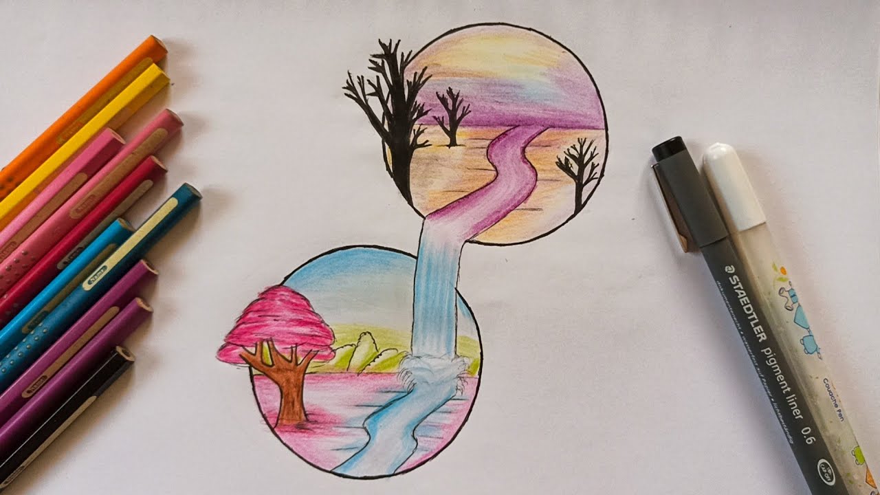 Como Desenhar uma paisagem | TUMBLR DIBUJO SUPER FACIL - tumblr draw