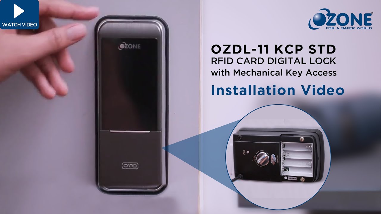 RFID Card Door Lock with Mechanical Key | Installation Guide | Ozone