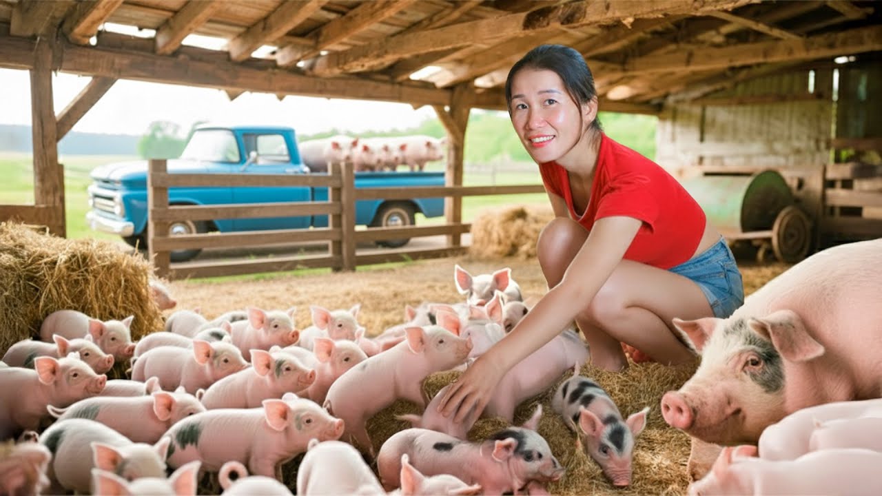 Transporting Pigs to the Countryside Market and Raising Piglets on the Farm | Farm Farm TV