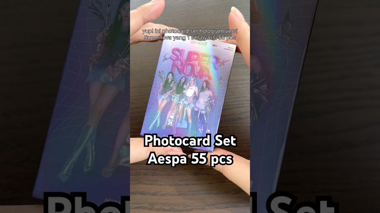 photocard set hologram Aespa versi Supernova isi 55 pcs print 2 sisi harga terjangkau | link dikomen