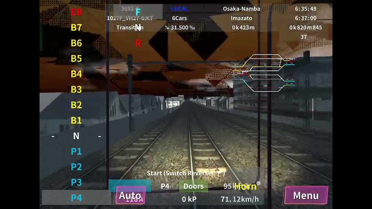 Train Drive 3 - Japanese metro train HUD view ... Station boarding at 9:00 to let the passengers on.