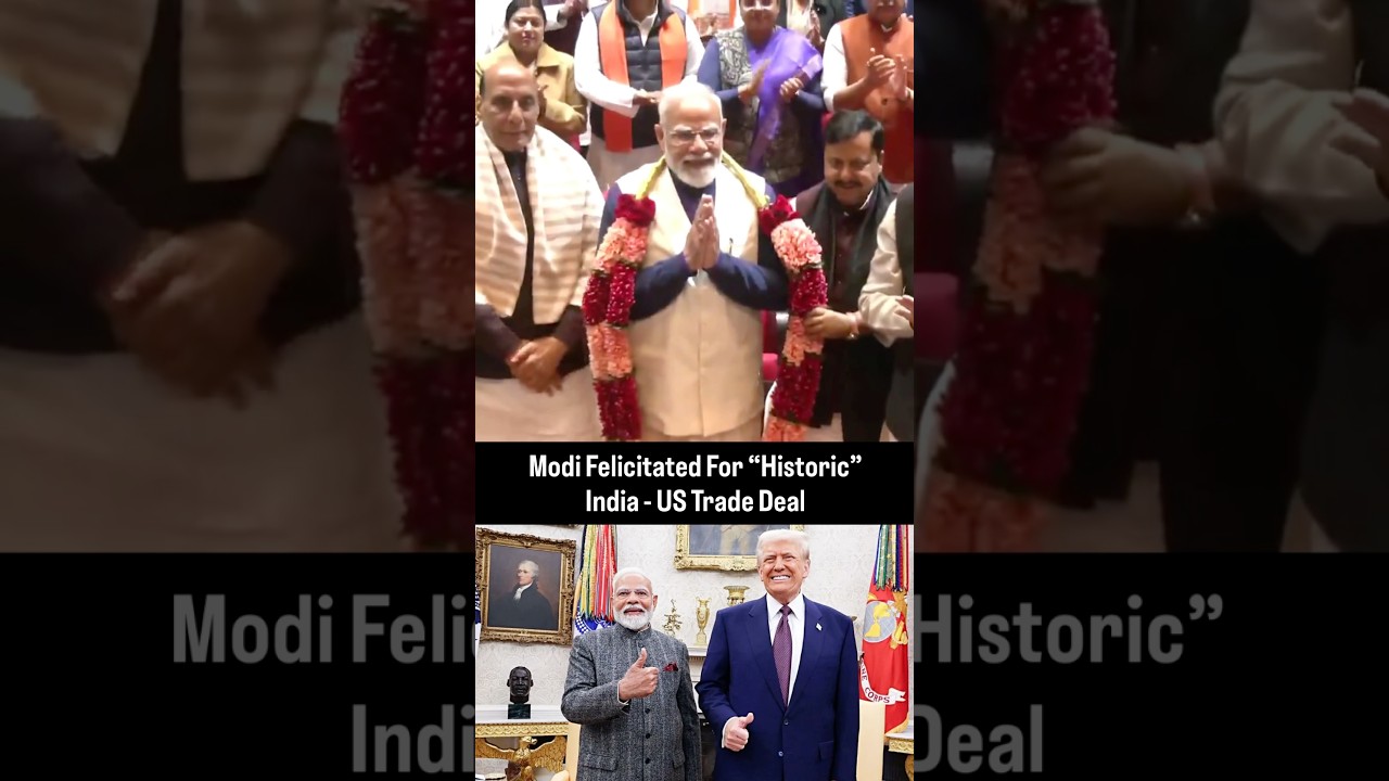 As Modi & Trump Agree To “Historic” Trade Deal, Modi Gets A Rousing Welcome At NDA Meet 