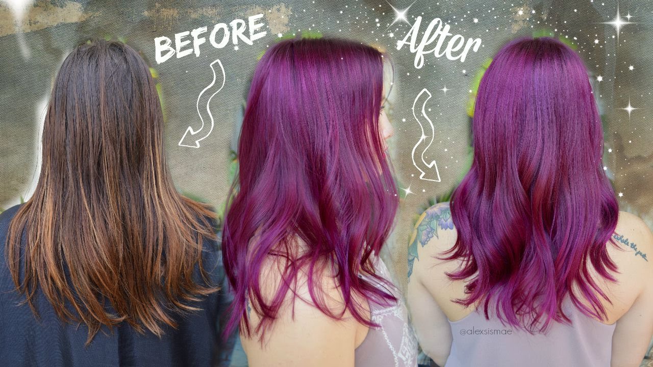 Purple/Magenta Permanent Hair Color Makeover ★ UNICORN+MERMAID SERIES