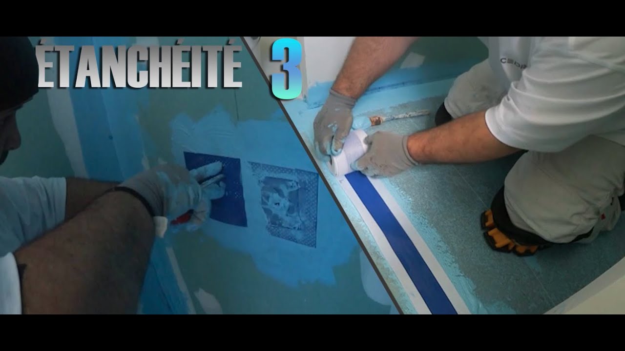 3/5 ⏩ Poser des bandes pontage d'étanchéité sol mur douche salle de bain italienne tuto TAKA YAKA
