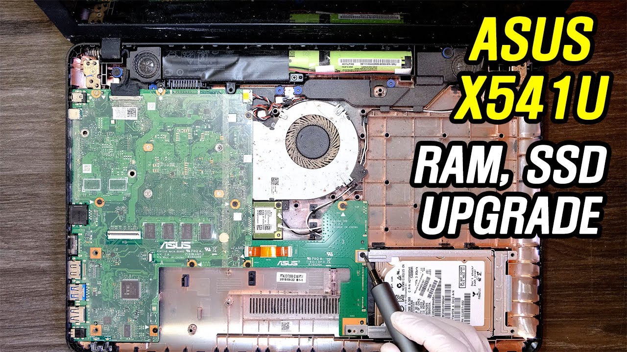 Обновление оперативной памяти, SSD, жесткого диска ASUS X541U (разборка)