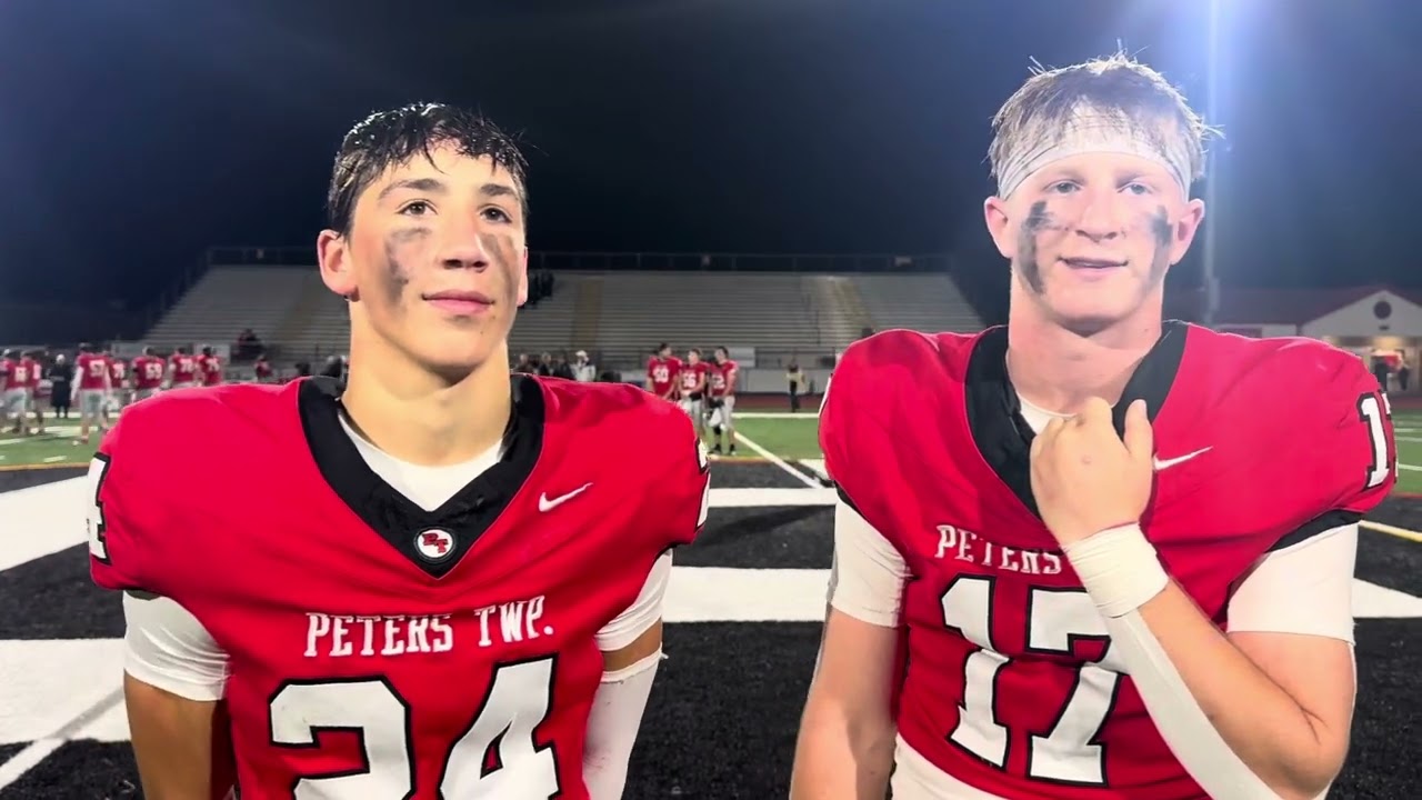 Peters Township QB Nolan DiLucia and WR Nick McCullough Discuss Quarterfinals win over Penn-Trafford