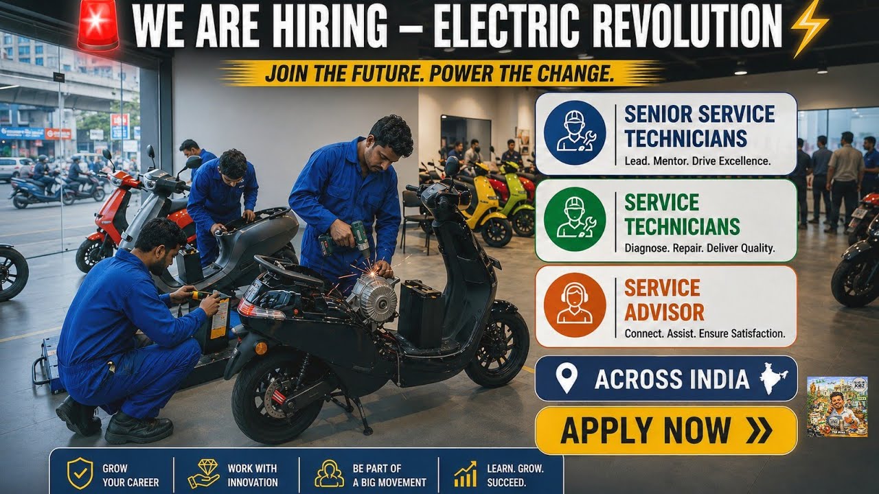 Free Jobs Hiring Across India EV Technician  Senior Technician & Service Advisor Jobs | Apply Now 📢 