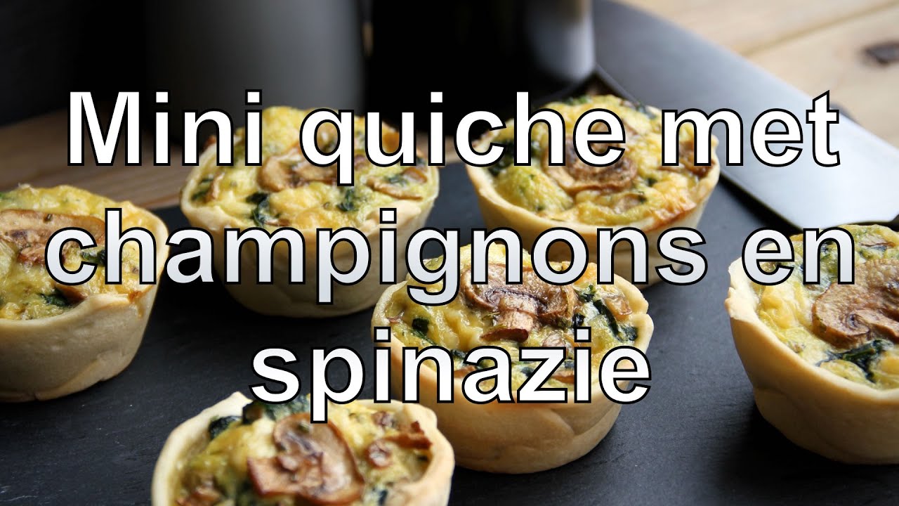 Mini quiche met champignons en spinazie