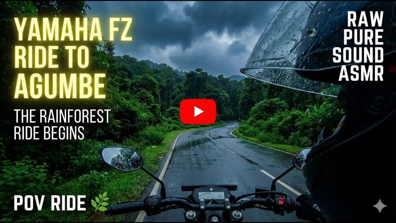 Yamaha FZ EXPLORING Agumbe | POV Ride #30 | RAW Pure Sound 4K Video | ASMR | #djiaction4#travel#asmr