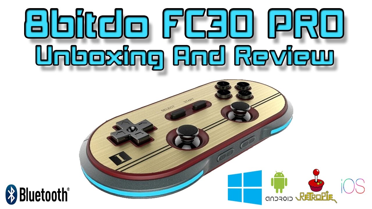 8bitdo FC30 PRO Unboxing and review Bluetooth Controller PC RetroPie Android