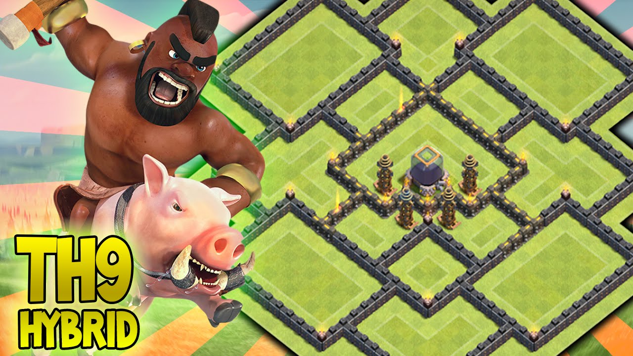 LAYOUT CV9 FARM [HÍBRIDO] EPIC TH9 HYBRID BASE - CLASH OF CLANS