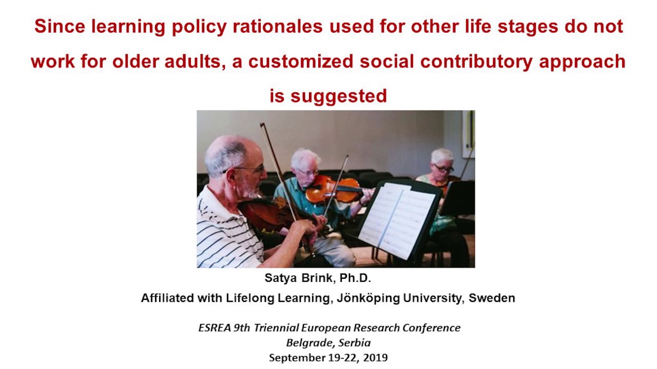 Policy rationales for older adults learning