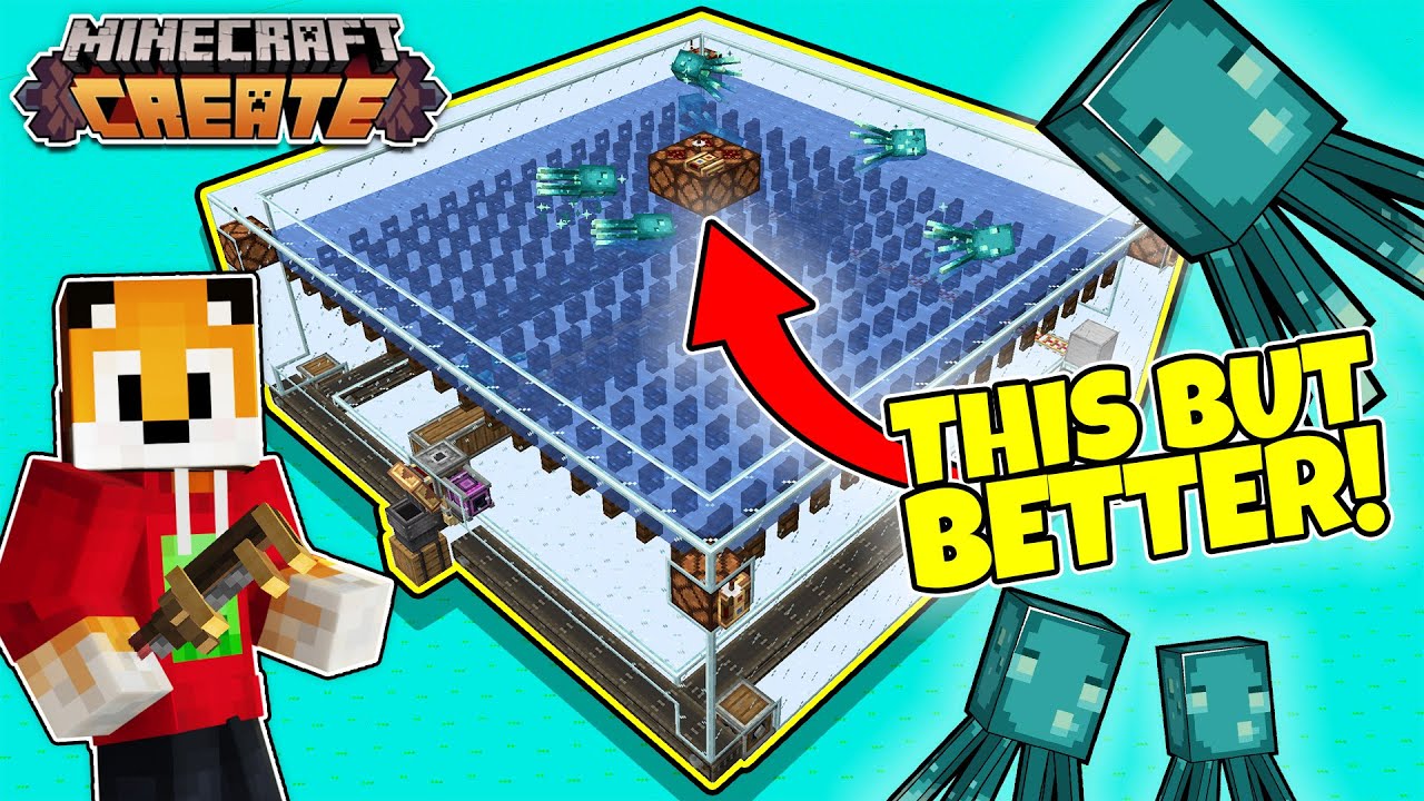 The BEST GLOW SQUID FARM for Minecraft Create Mod