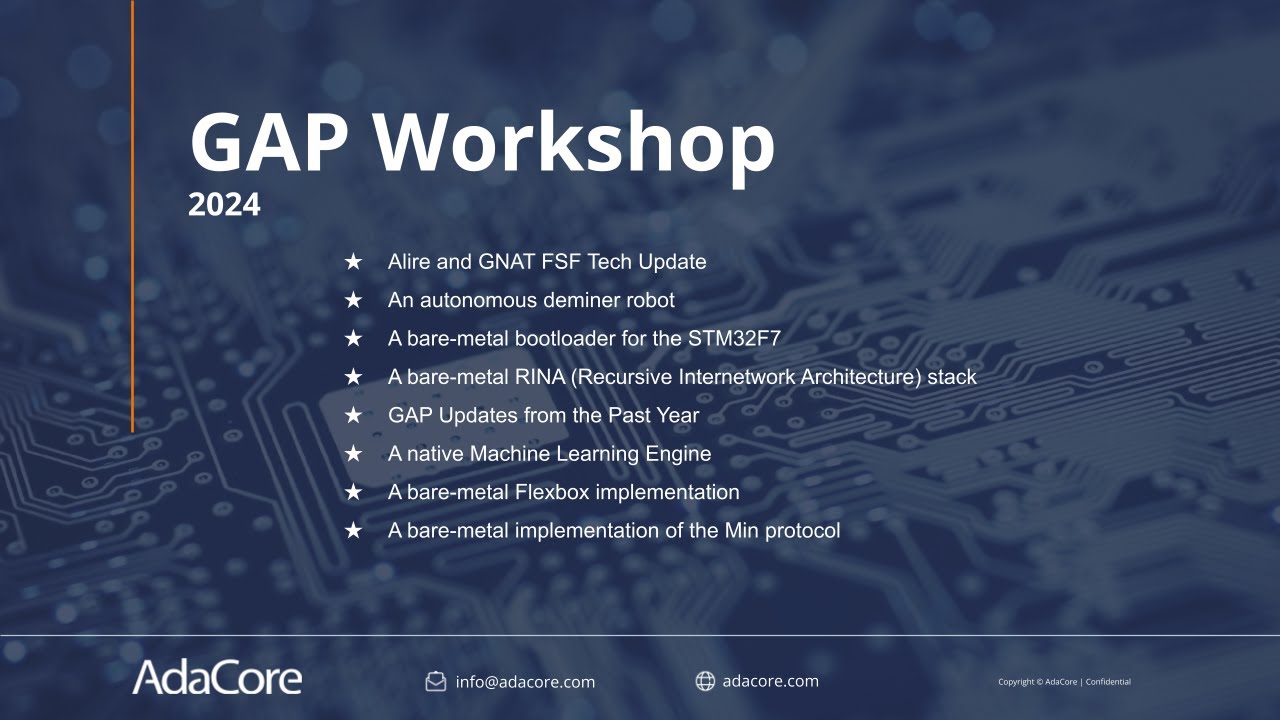 Ada and SPARK for Academics Workshop 2024 | GNAT Academic Program