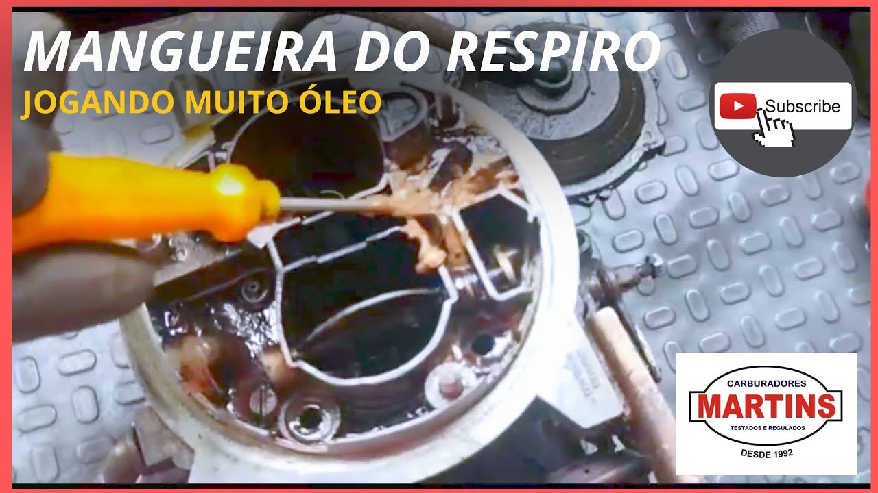 O que acontece com o carburador, quando a mangueira do respiro do motor, está jogando muito oleo?