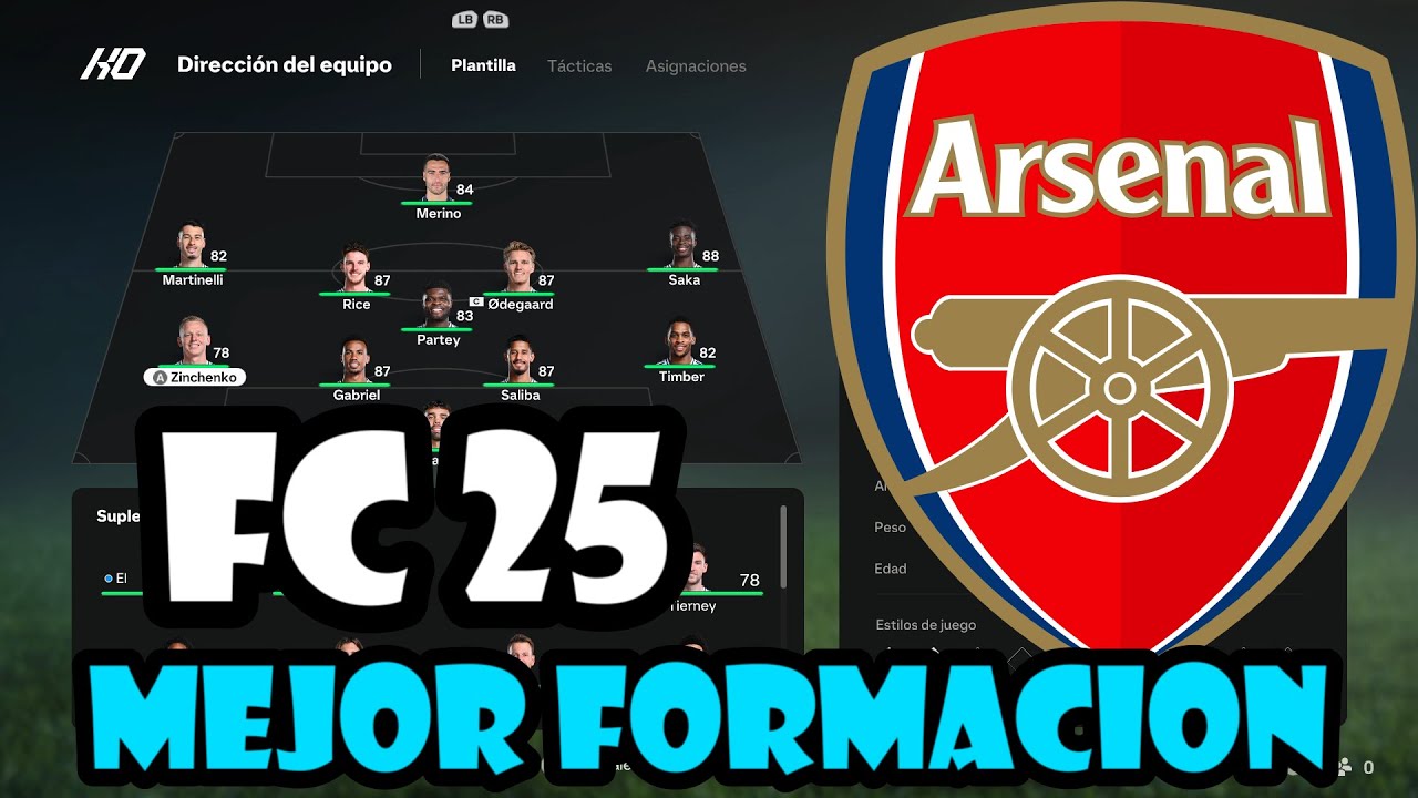 La Mejor Formacion para el ARSENAL en EA Sports FC 25 (FIFA 25)🔴⬜