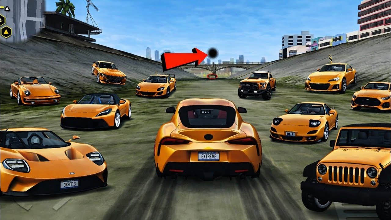 ALL Gold Cars Dangerous Stunts // Biggest Bridge Challenge // Extreme Car Driving Simulator