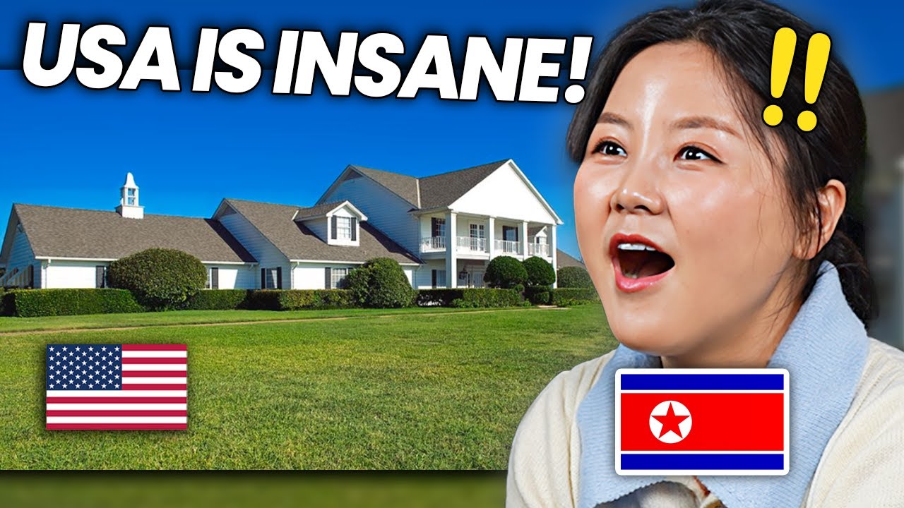 North Korean Girl FIRST time Reacts to AMERICAN Dream Homes