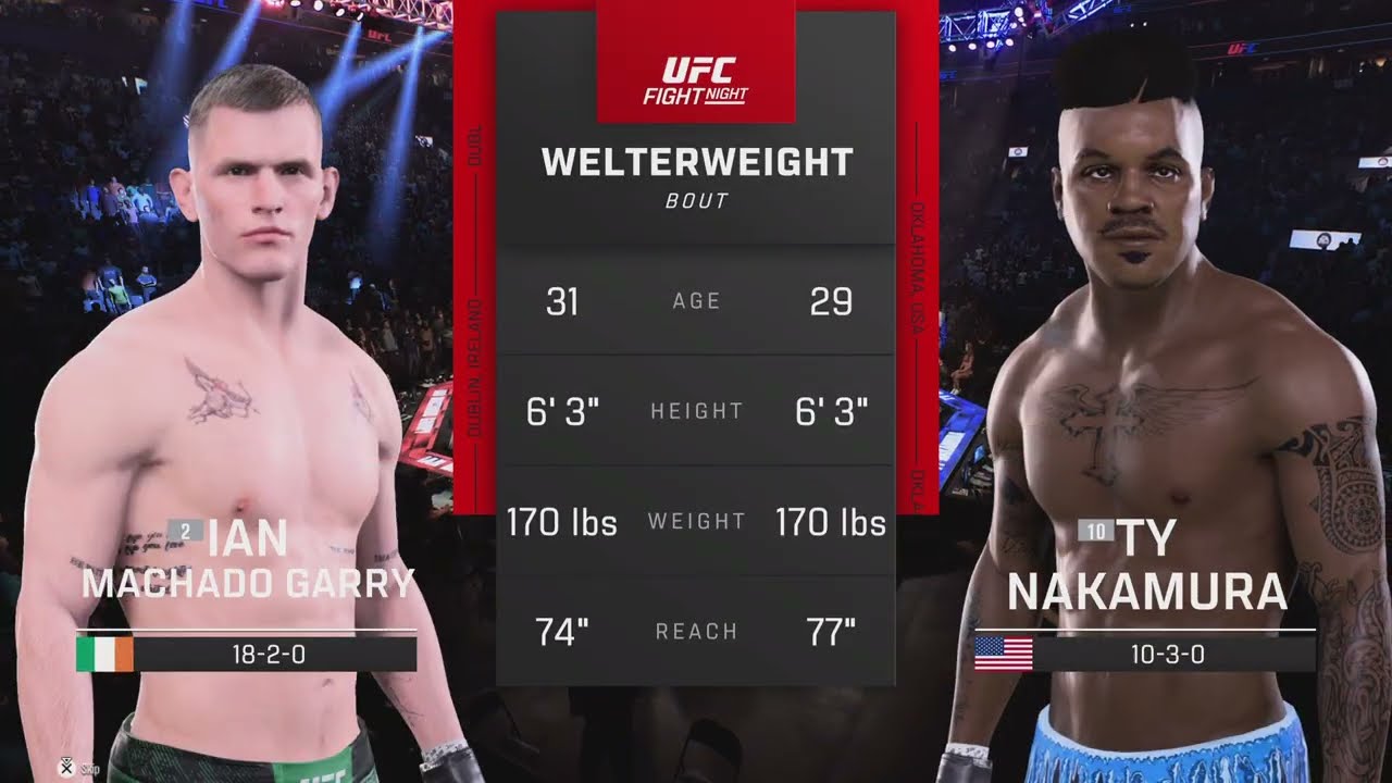 Ufc 5 career realistic: Ty Nakamura vs Ian Machado Garry full fight - ufc 356 2029