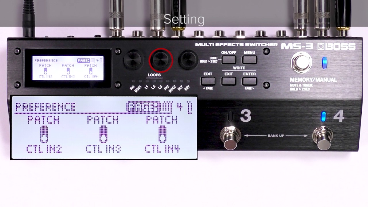 MS-3 Quick Start Chapter7: Changing the BANK with the External Footswitch (SYSTEM Setting)