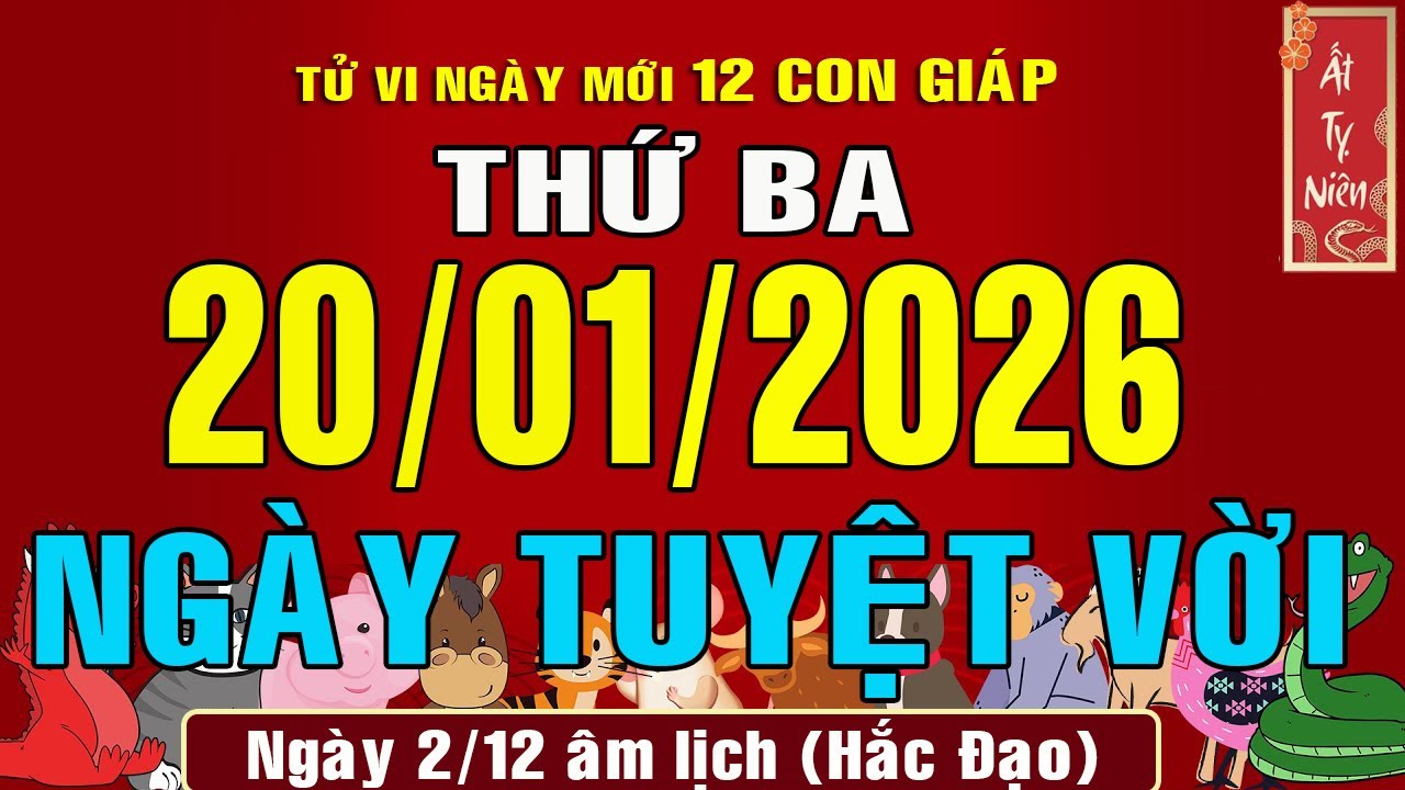 Tử vi hàng ngày, Thứ Ba (20/1/2026) của 12 con giáp, chuẩn xác 