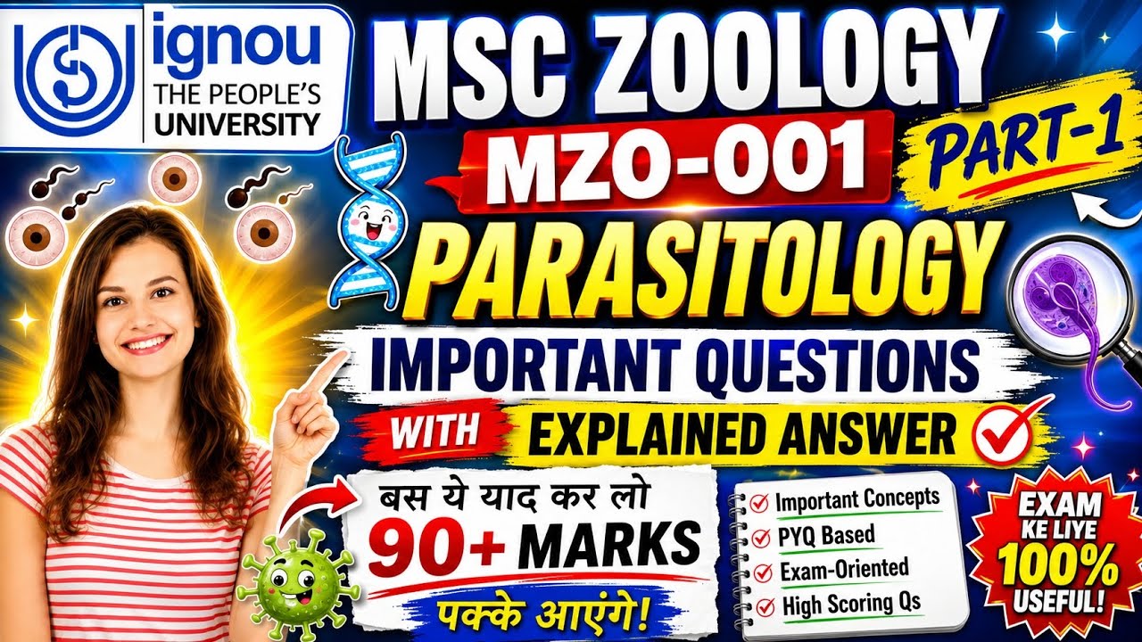 IGNOU MSC ZOOLOGY || MZOE-001 || IMPORTANT QUESTIONS WITH EXPLAINED ANSWERS FOR JUNE 2026 💯 Part-1