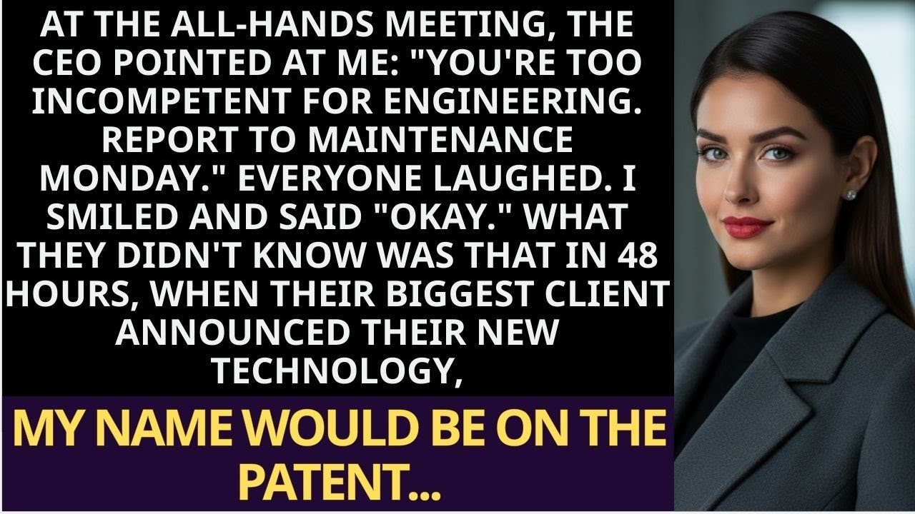Toxic CEO Demoted Me to Janitor, But My Secret Patent Changed Everything!