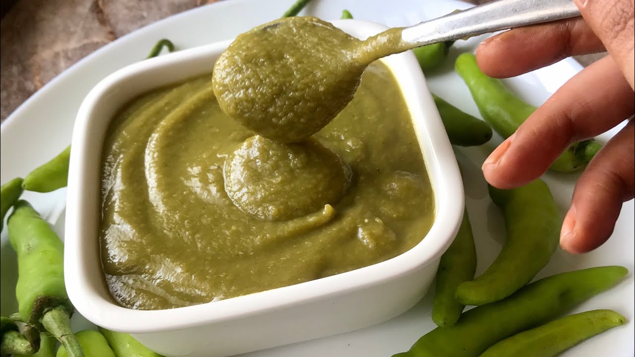 Homemade green chilli sauce recipe | how to make green chilli sauce