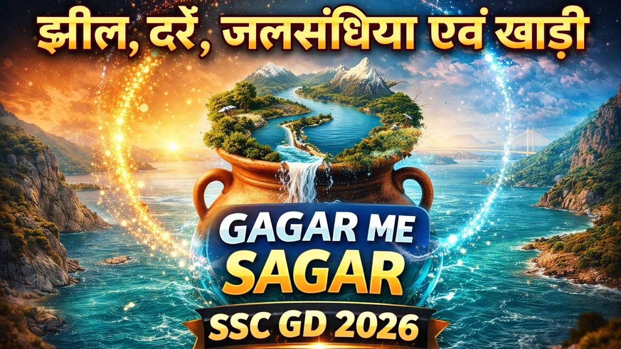 झील, दर्रे, जलसंधिया एवं खाड़ी Gagar me Sagar | SSC GD 2026 | RWA GAGAR ME SAGAR