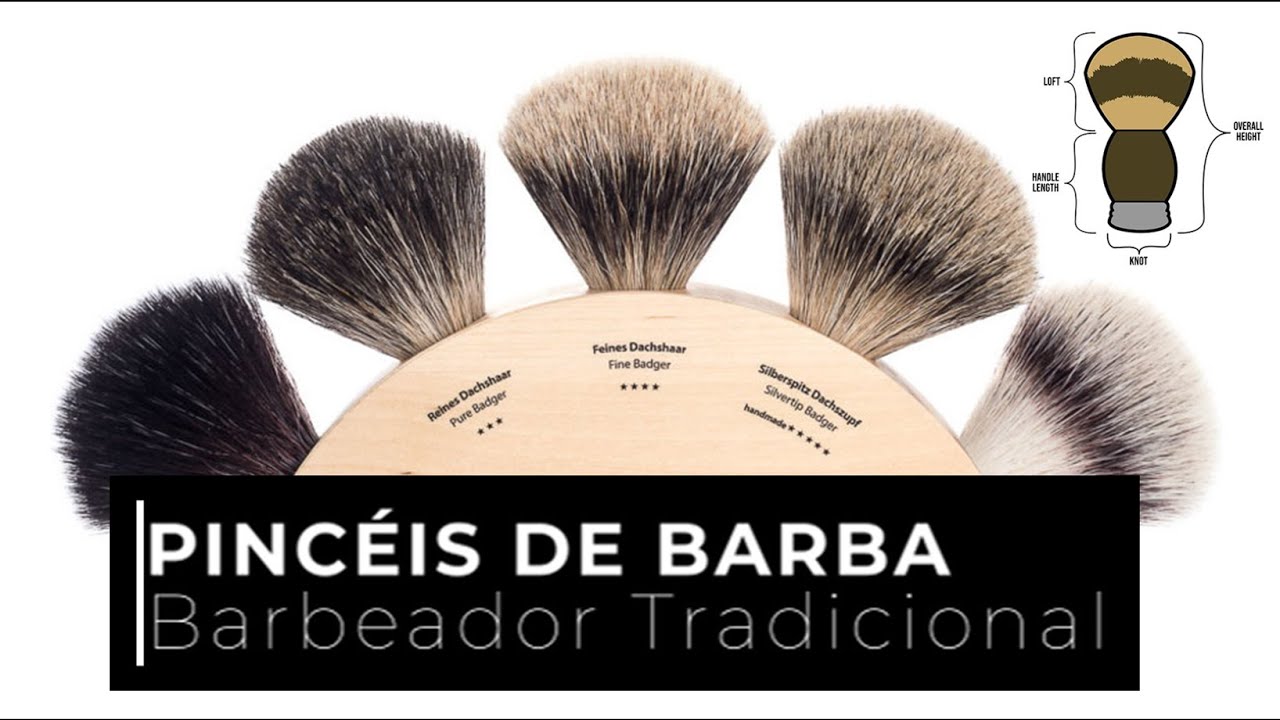 Pincéis de Barba: Tipos, diferenças, o melhor pincel de barbear - Texugo, Javalí, Sintético, Cavalo💈