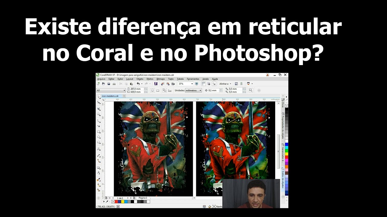 Existe diferença em reticular no Corel e no Photoshop?