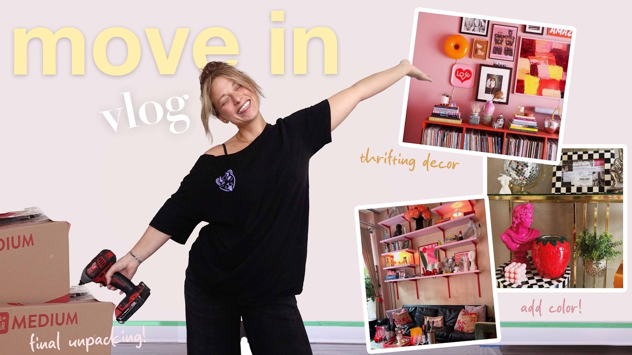 MOVING VLOG! thrifting home decor & adding color to my boring home (pinterest inspired)