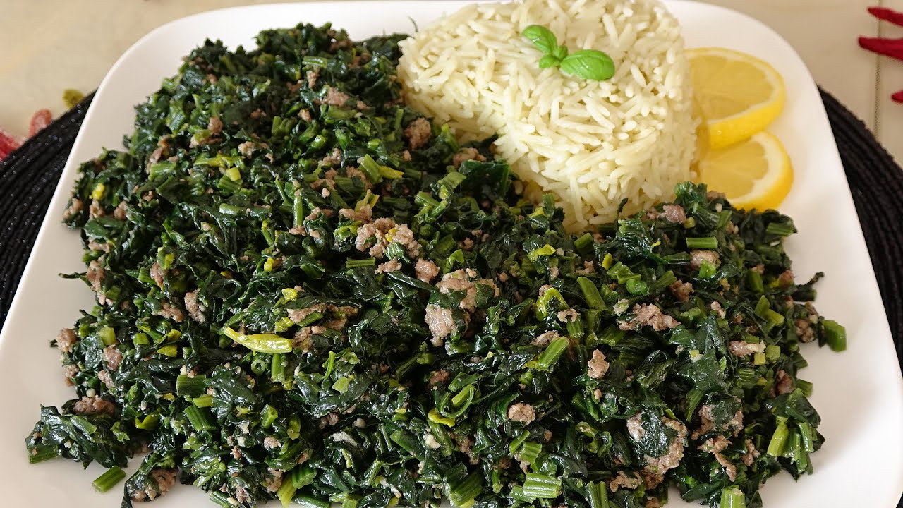 - Spinach السبانخ بطريقة صحية مع طريقة طبخ الرز بخلاصة السبانخ والحفاظ على لونها الأخضر لا تفوتكم 😋🥰