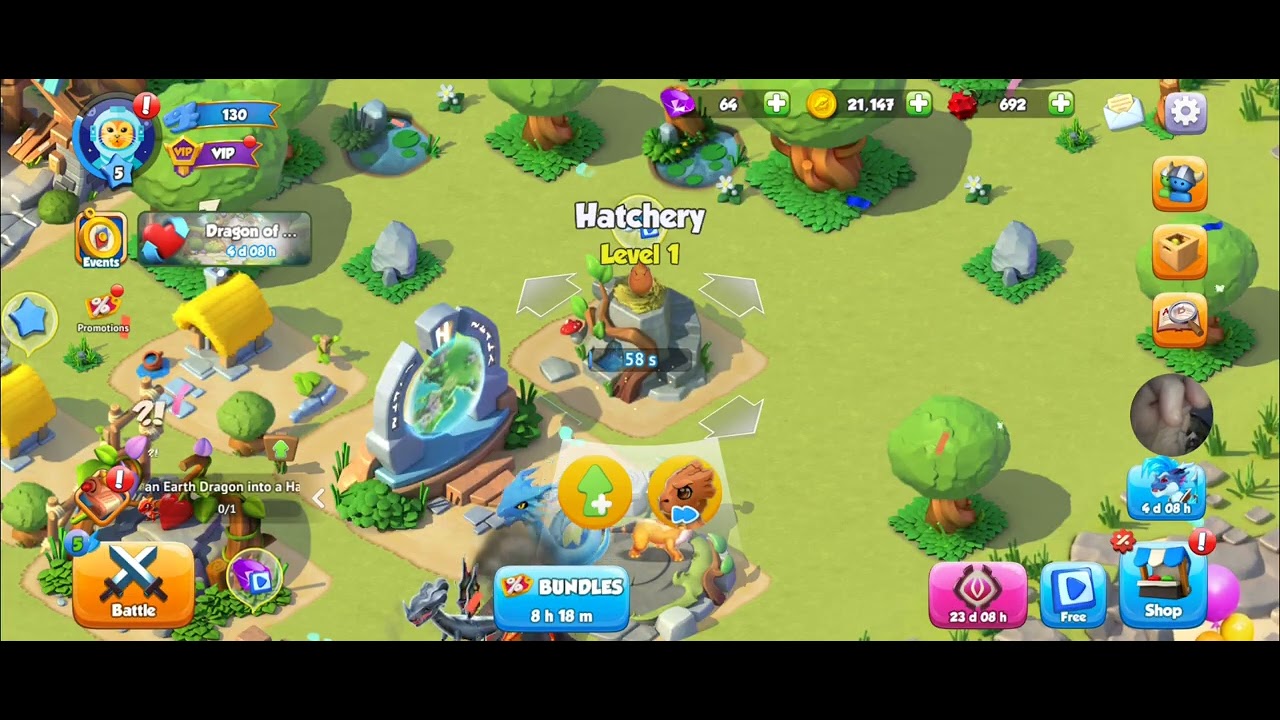 Playing dragon mania legends 