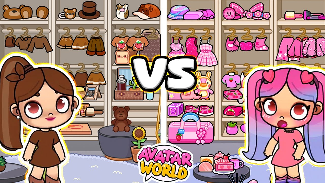 🥰 CLOSET ROSA VS CLOSET MARROM NO AVATAR WORLD | QUAL É MAIS BONITO?