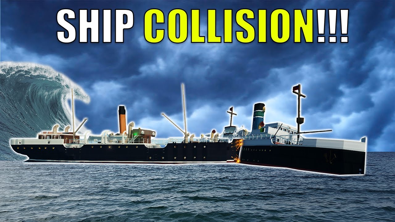 Two Ocean Liners Collide During a Race In Stormworks