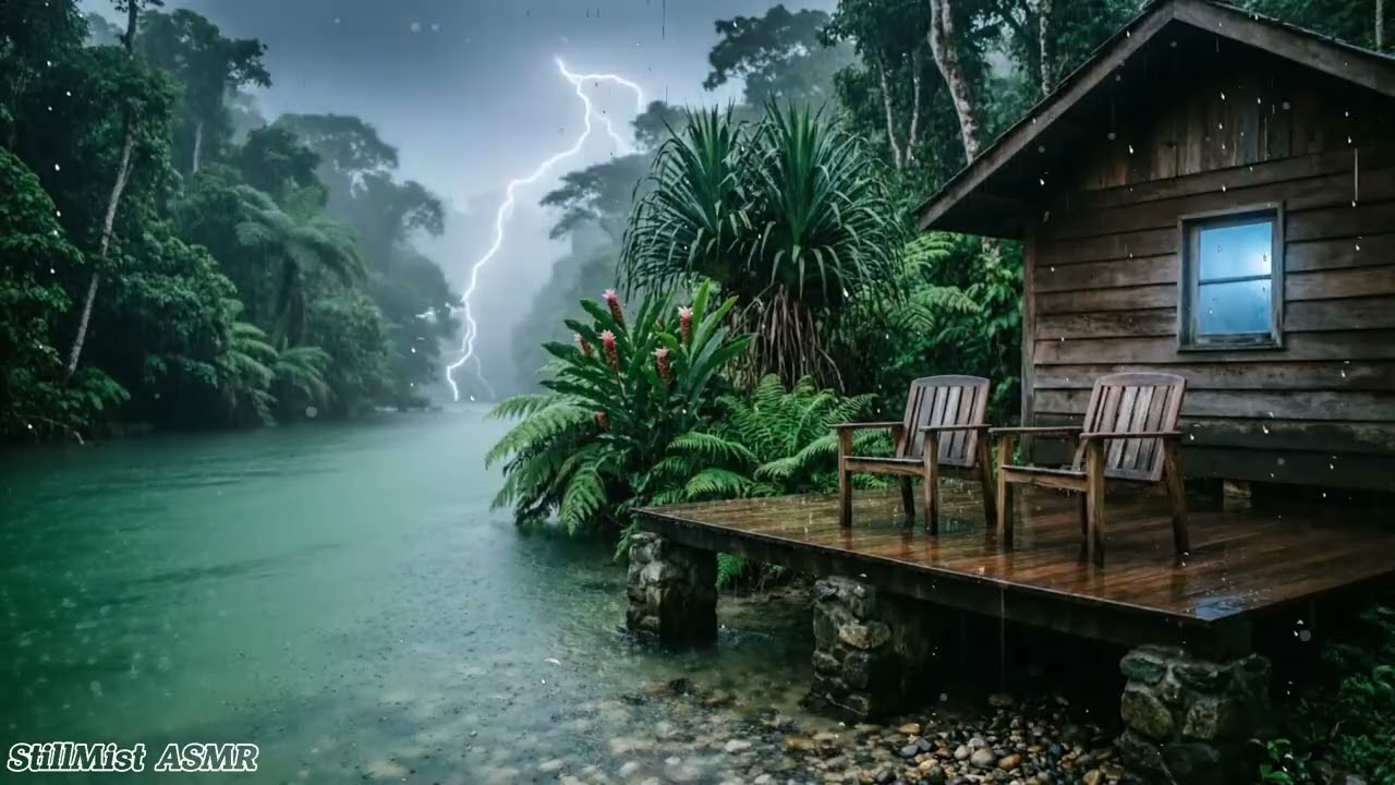 🔴 ASMR Relaxation Cozy Cabin Ambience - Rain Sounds for sleep 3 Hours for Sleeping, Relaxation