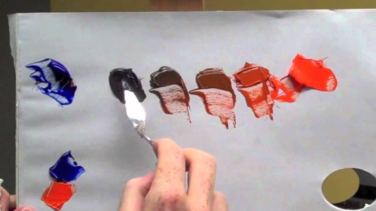 Colour wheel complementary colours: Blue & orange complementary colour mixing