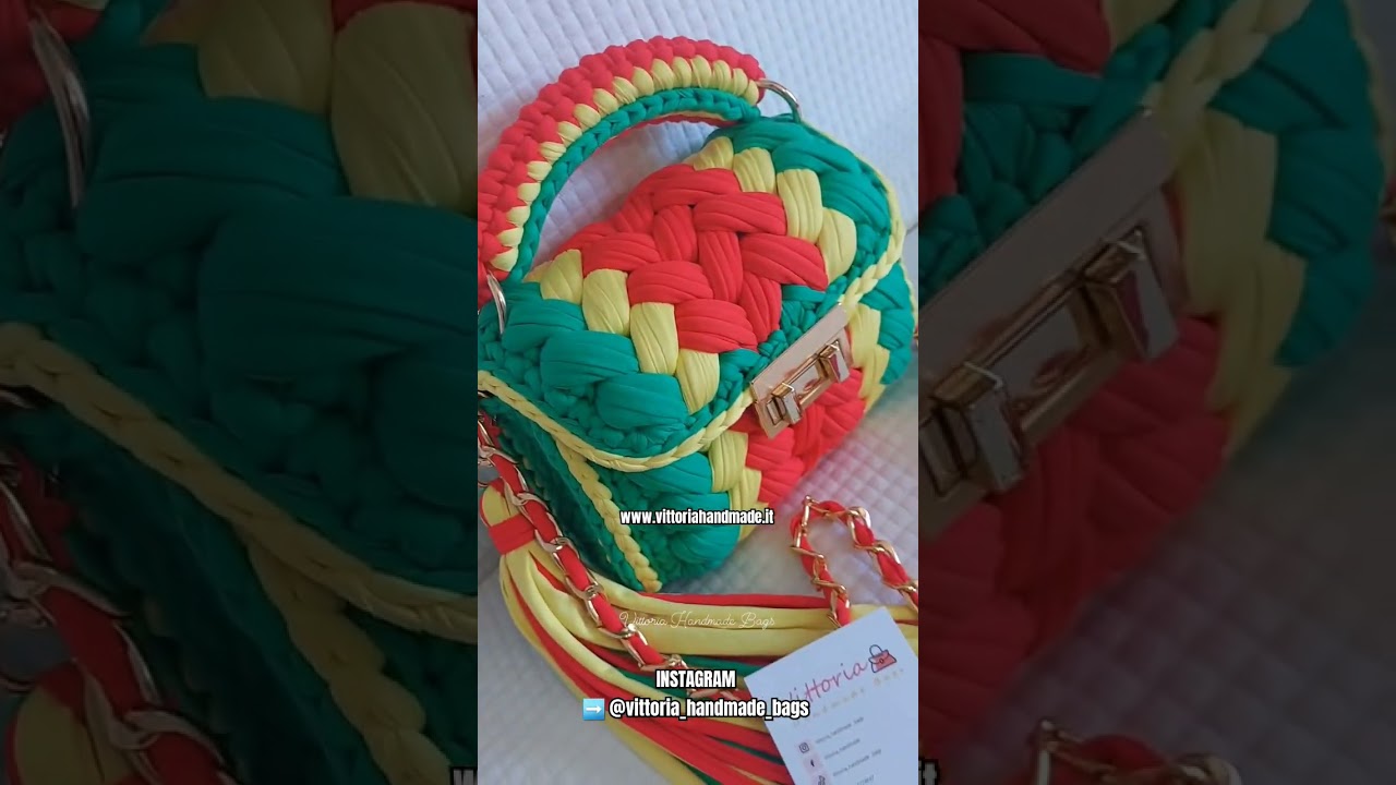 Borsa in fettuccia/Borsa uncinetto/marshmallow bag/Borsa punto puff