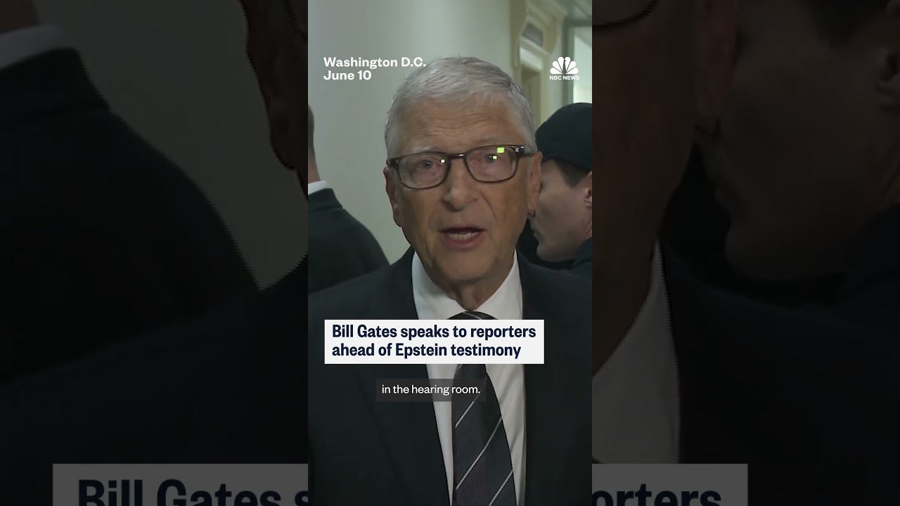 Bill Gates speaks to reporters ahead of Epstein testimony