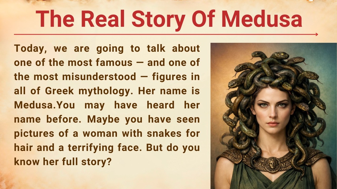 The Dark Story of Medusa | Greek Mythology Explained | Easy English Listening Practice