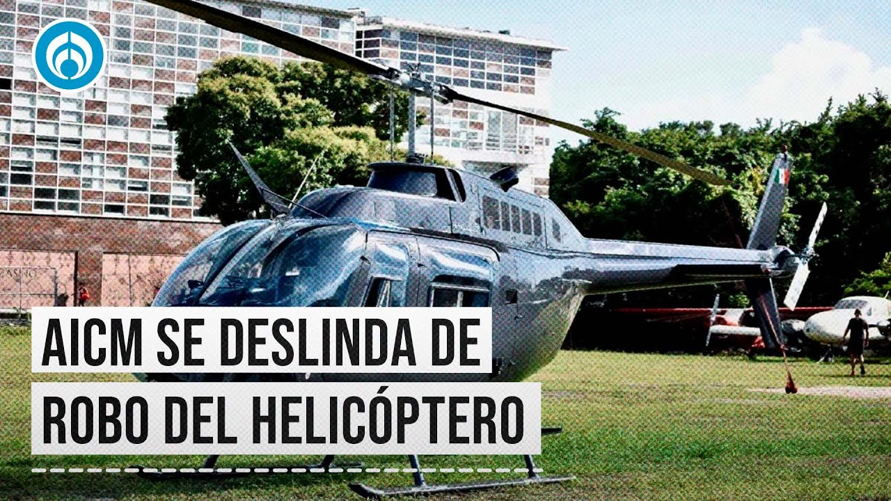 Roban helic&oacute;ptero de un hangar del Aeropuerto internacional de la CDMX