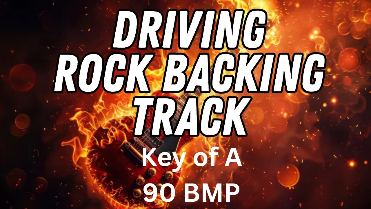 Driving Hard Rock Backing Track in A Major | 90 BPM Energetic Jam