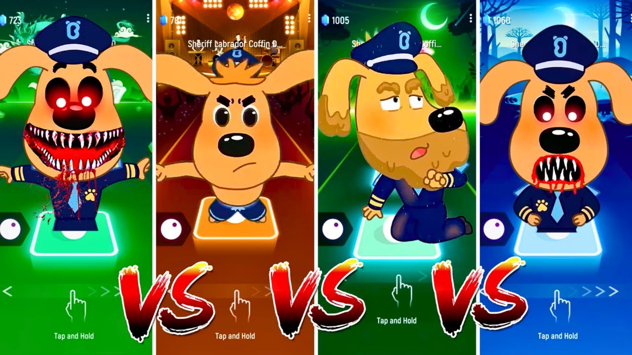 Sheriff Labrador Team 🐾🆚️ Sheriff Labrador Exe Team 👮‍♂️💥 Who Is the Best? 🎯  #tileshop #coffindance