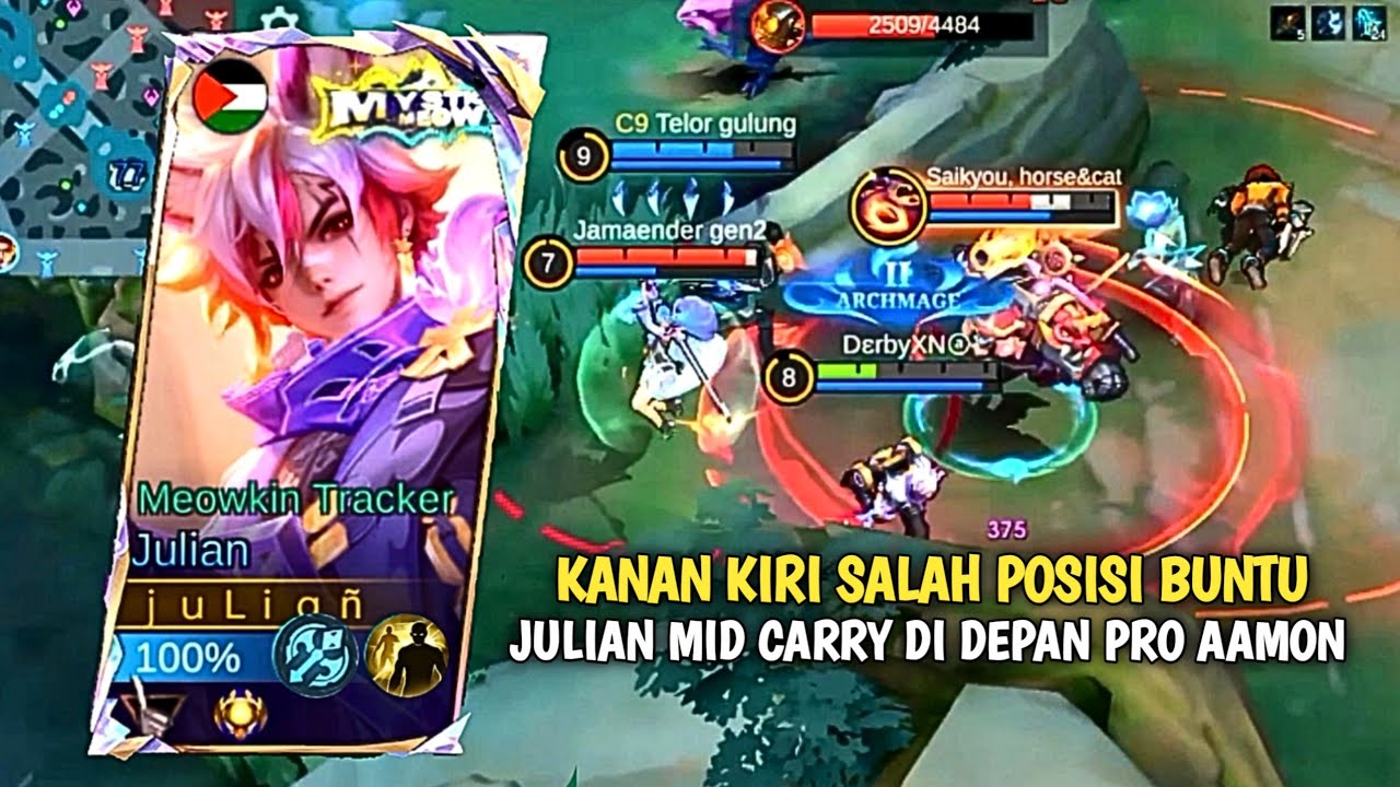 MENYERANG DAN BERTAHAN! JULIAN MID LANE MEMBUAT ENEMY KAPOK NGEJAR WKWK - Mobile legends