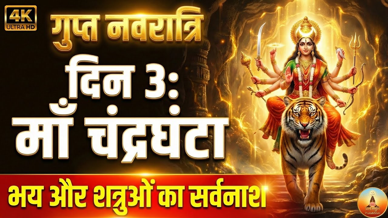 Gupt Navratri Day 3: शत्रु और भय का नाश करने वाला मंत्र | Maa Chandraghanta 🕉️
