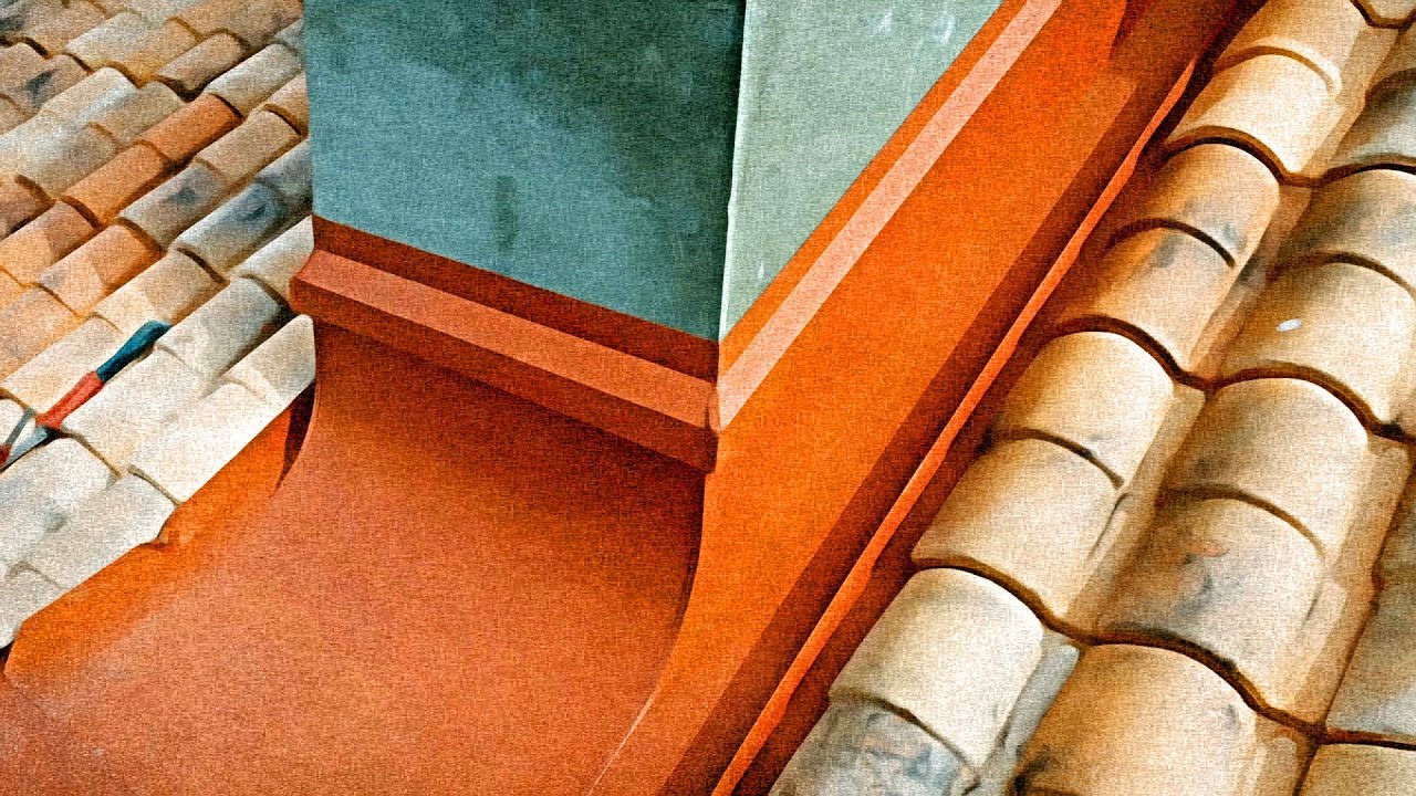 Примыкание дымохода к кровле!!! Для керамической черепицы.