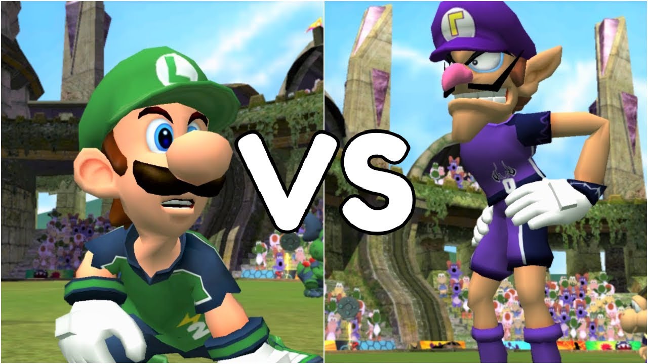 Super Mario Strikers - Luigi vs Waluigi - GameCube Gameplay (720p60fps)