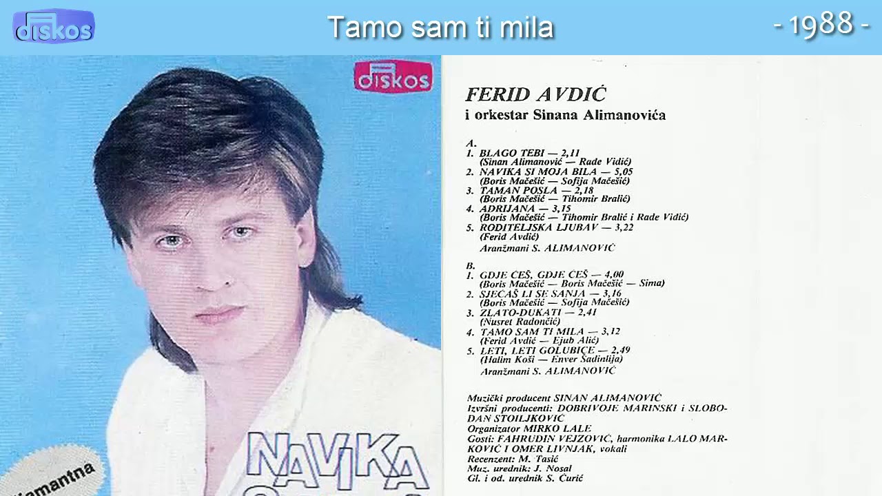 Ferid Avdic - Tamo sam ti mila - (Audio 1988)