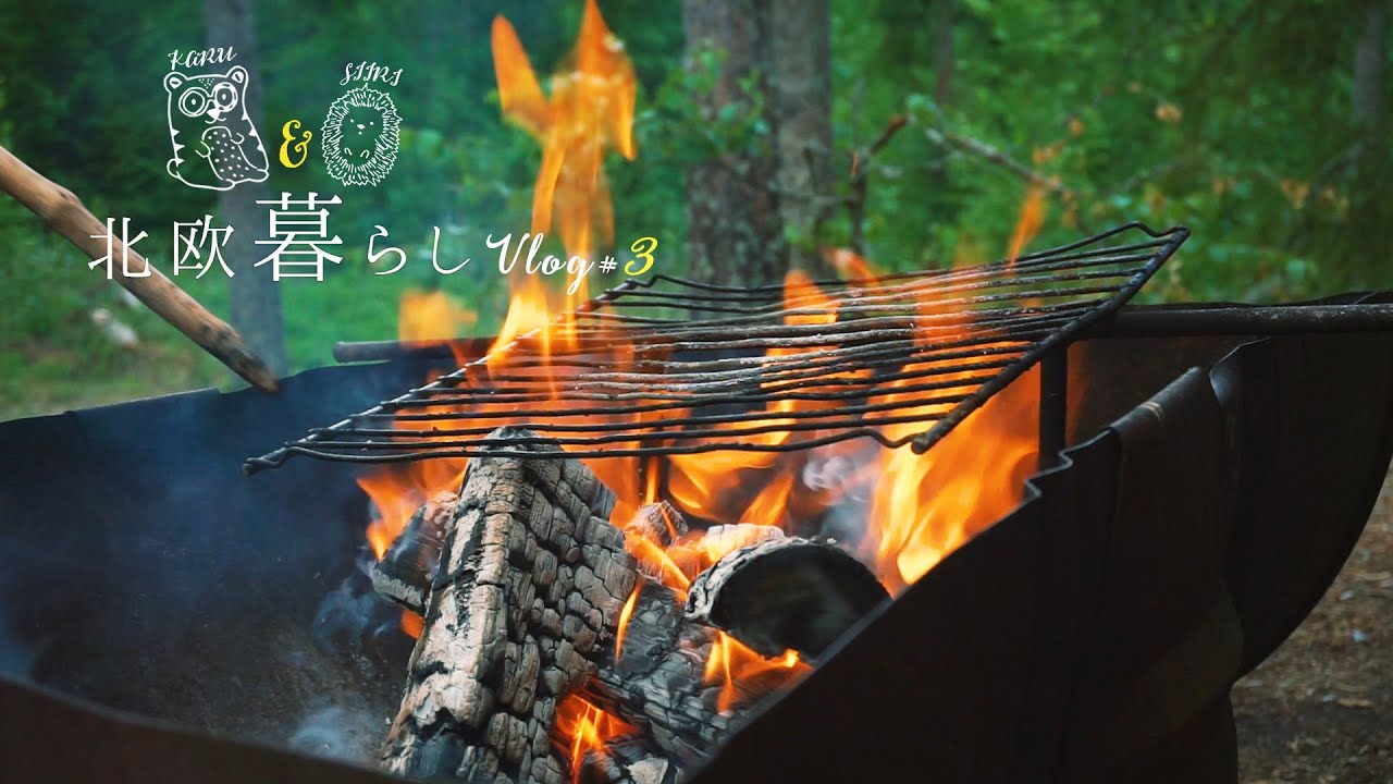 SUB【北欧暮らしVlog】フィンランドの森で過ごす１日/焚火で焼くソーセージ